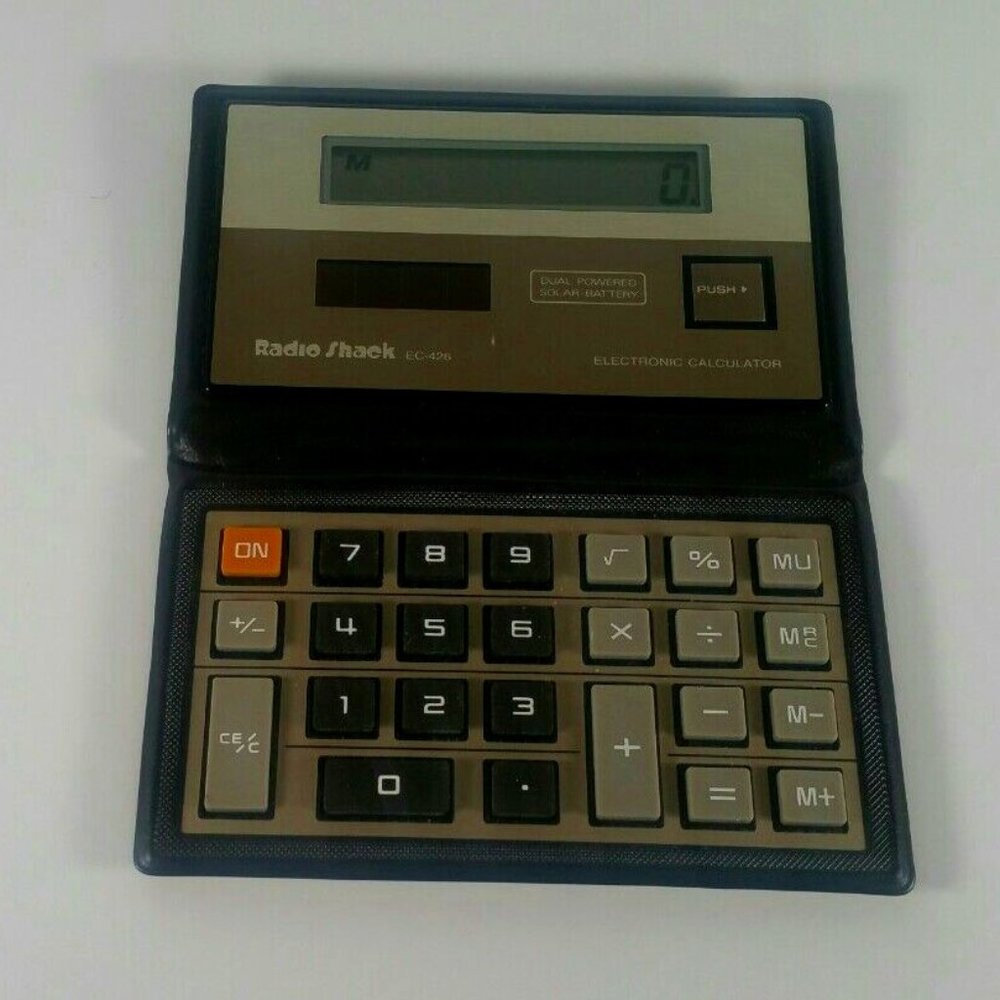 Radio Shack Vintage Calculator Ec-426 Solar Wallet Style